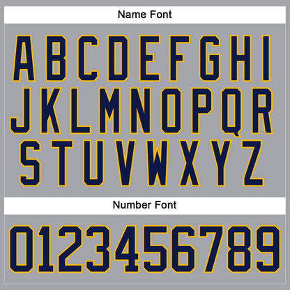 Custom Gray Navy-Gold Hockey Lace Neck Jersey - Sky-Custom