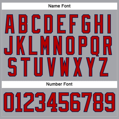 Custom Gray Red-Navy Hockey Lace Neck Jersey - Sky-Custom