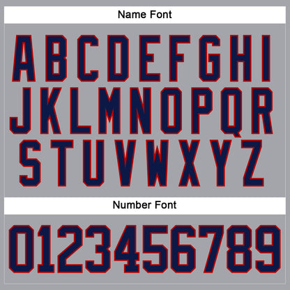 Custom Gray Navy-Red Hockey Lace Neck Jersey - Sky-Custom