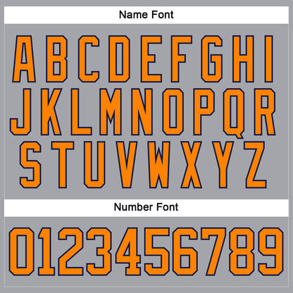 Custom Gray Bay Orange-Navy Hockey Lace Neck Jersey - Sky-Custom