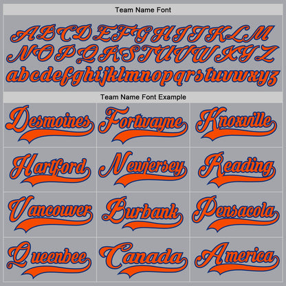 Custom Gray Orange-Royal Hockey Lace Neck Jersey - Sky-Custom