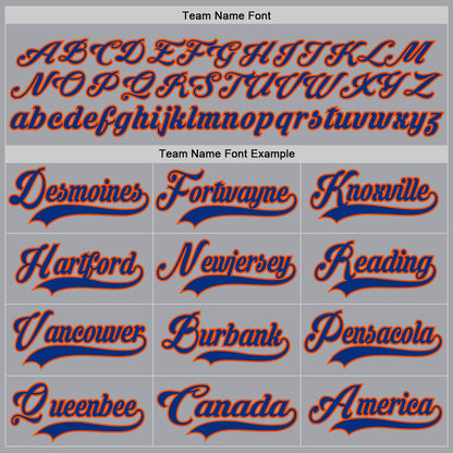Custom Gray Royal-Orange Hockey Lace Neck Jersey - Sky-Custom