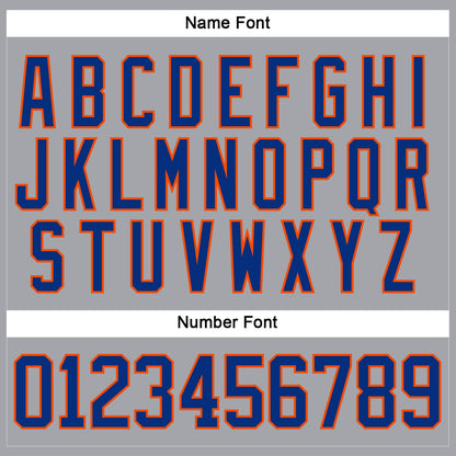Custom Gray Royal-Orange Hockey Lace Neck Jersey - Sky-Custom