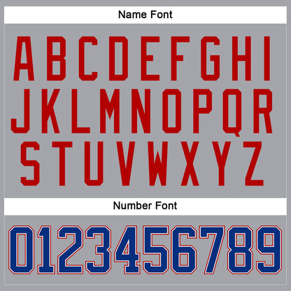 Custom Gray Royal-Red Hockey Lace Neck Jersey - Sky-Custom