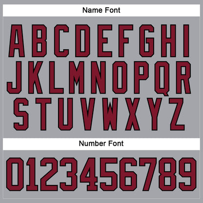 Custom Gray Crimson-Black Hockey Lace Neck Jersey - Sky-Custom