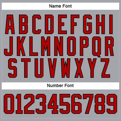Custom Gray Red-Black Hockey Lace Neck Jersey - Sky-Custom