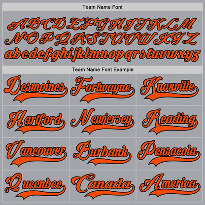 Custom Gray Orange-Black Hockey Lace Neck Jersey - Sky-Custom