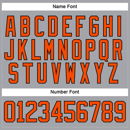 Custom Gray Orange-Black Hockey Lace Neck Jersey - Sky-Custom