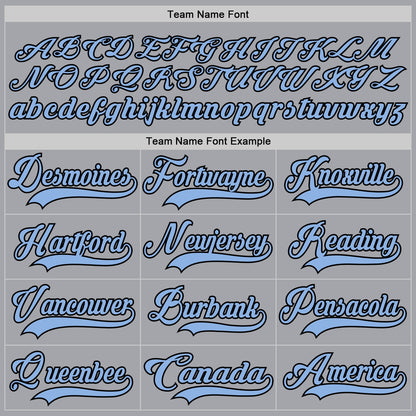 Custom Gray Light Blue-Black Hockey Lace Neck Jersey - Sky-Custom