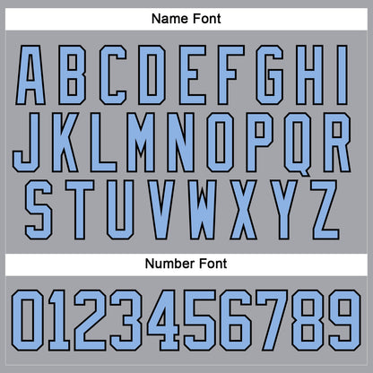 Custom Gray Light Blue-Black Hockey Lace Neck Jersey - Sky-Custom