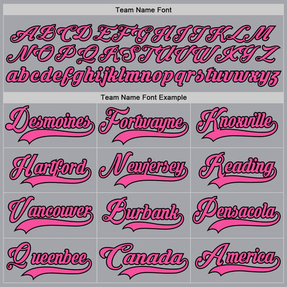 Custom Gray Pink-Black Hockey Lace Neck Jersey - Sky-Custom