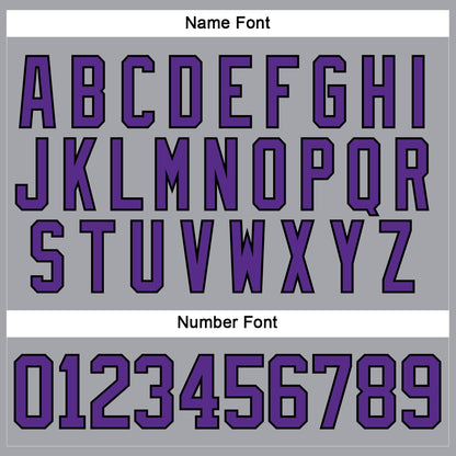 Custom Gray Purple-Black Hockey Lace Neck Jersey - Sky-Custom