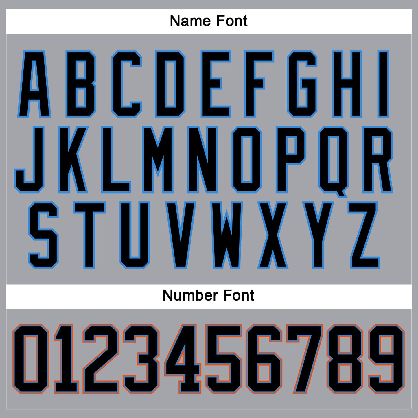 Custom Gray Black Powder Blue-Orange Hockey Lace Neck Jersey - Sky-Custom