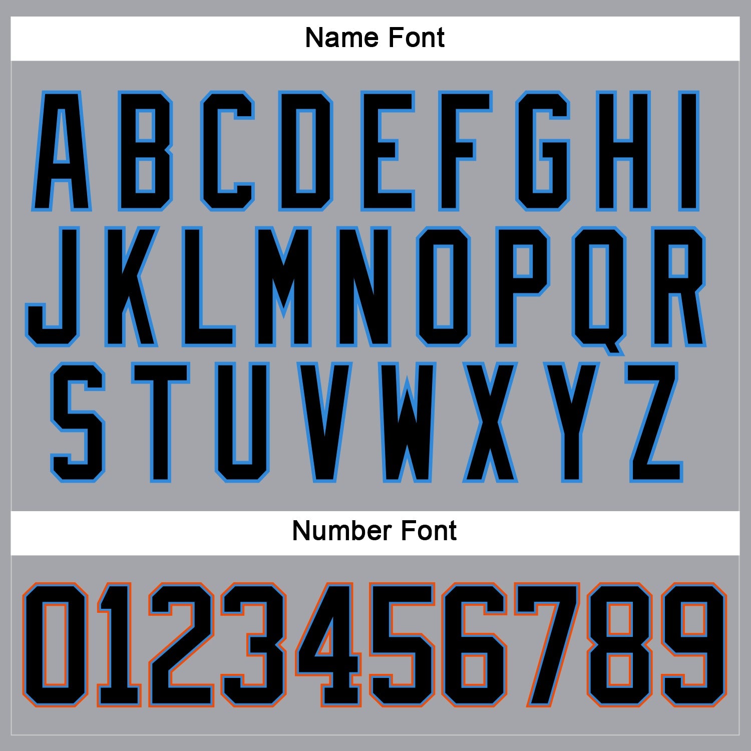 Custom Gray Black Powder Blue-Orange Hockey Lace Neck Jersey - Sky-Custom