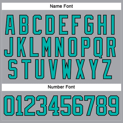 Custom Gray Aqua-Black Hockey Lace Neck Jersey - Sky-Custom
