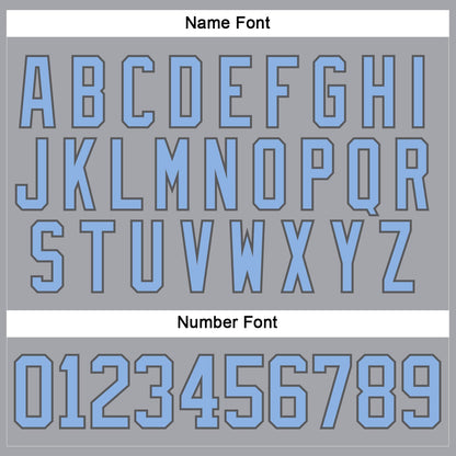 Custom Gray Light Blue-Steel Gray Hockey Lace Neck Jersey - Sky-Custom