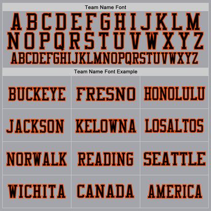 Custom Gray Black-Orange Mesh Authentic Throwback Football Jersey - Sky-Custom