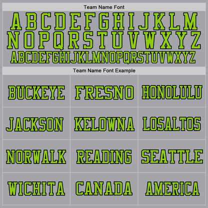 Custom Gray Neon Green-Black Mesh Authentic Throwback Football Jersey - Sky-Custom