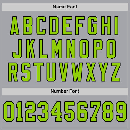 Custom Gray Neon Green-Black Mesh Authentic Throwback Football Jersey - Sky-Custom