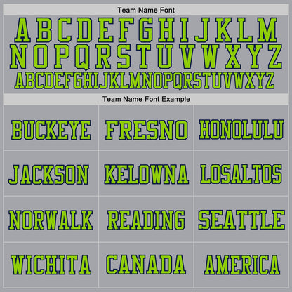 Custom Gray Navy-Neon Green Mesh Authentic Throwback Football Jersey - Sky-Custom