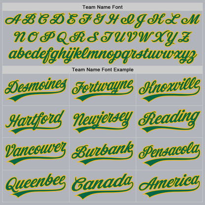 Custom Gray Kelly Green-Gold Authentic Throwback Baseball Jersey - Sky-Custom