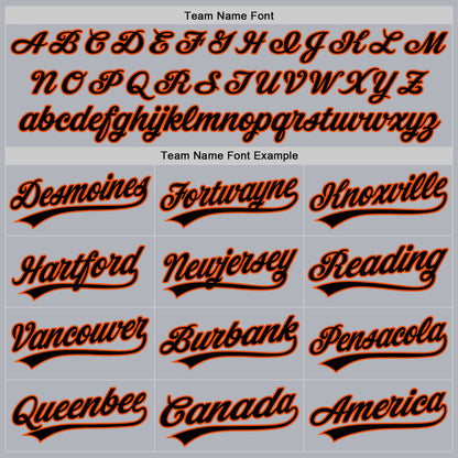 Custom Gray Black-Orange Authentic Throwback Baseball Jersey - Sky-Custom