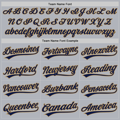 Custom Gray Navy-Old Gold Authentic Throwback Baseball Jersey - Sky-Custom