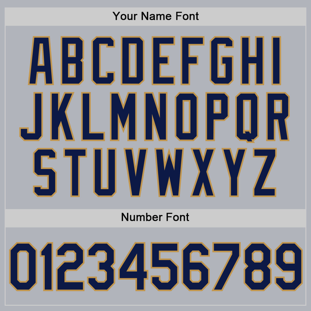 Custom Gray Navy-Old Gold Authentic Throwback Baseball Jersey - Sky-Custom