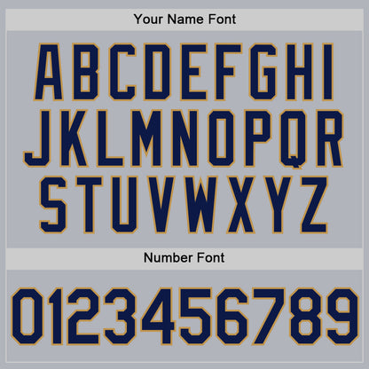 Custom Gray Navy-Old Gold Authentic Throwback Baseball Jersey - Sky-Custom
