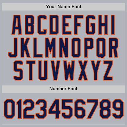 Custom Gray Navy-Orange Authentic Throwback Baseball Jersey - Sky-Custom