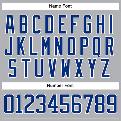 Custom Gray Royal-White Hockey Jersey - Sky-Custom