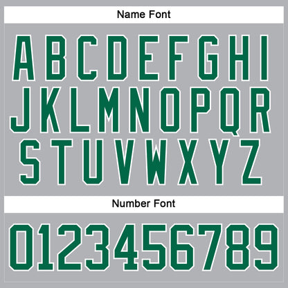 Custom Gray Kelly Green-White Hockey Jersey - Sky-Custom
