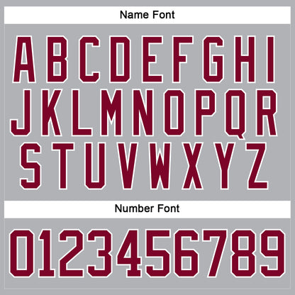 Custom Gray Maroon-White Hockey Jersey - Sky-Custom