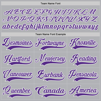 Custom Gray Purple-White Hockey Jersey - Sky-Custom