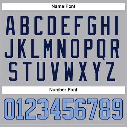 Custom Gray Light Blue-Navy Hockey Jersey - Sky-Custom