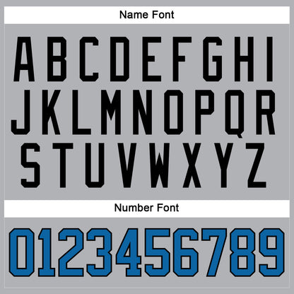 Custom Gray Blue-Black Hockey Jersey - Sky-Custom
