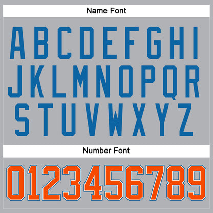 Custom Gray Orange-Blue Hockey Jersey - Sky-Custom