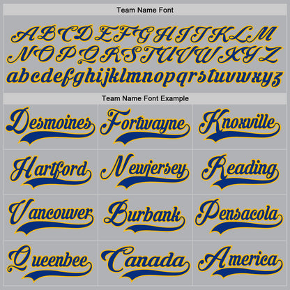 Custom Gray Royal-Gold Hockey Jersey - Sky-Custom