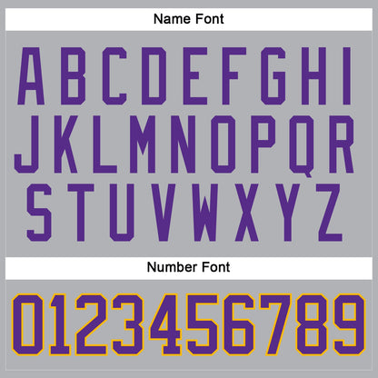 Custom Gray Purple-Gold Hockey Jersey - Sky-Custom