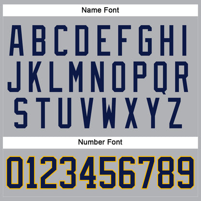 Custom Gray Navy-Gold Hockey Jersey - Sky-Custom