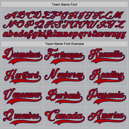 Custom Gray Red-Navy Hockey Jersey - Sky-Custom