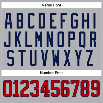 Custom Gray Red-Navy Hockey Jersey - Sky-Custom