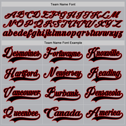 Custom Gray Black-Red Hockey Jersey - Sky-Custom