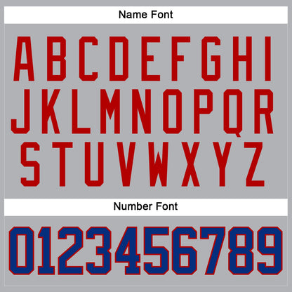 Custom Gray Royal-Red Hockey Jersey - Sky-Custom