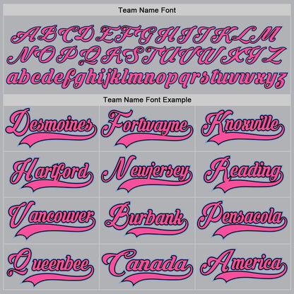 Custom Gray Light Blue Black-Pink Hockey Jersey - Sky-Custom