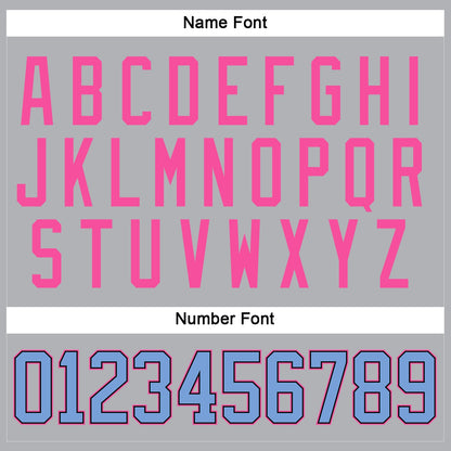 Custom Gray Light Blue Black-Pink Hockey Jersey - Sky-Custom