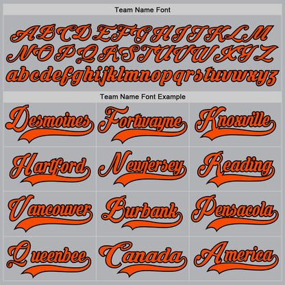 Custom Gray Orange-Black Hockey Jersey - Sky-Custom