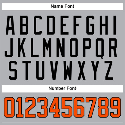 Custom Gray Orange-Black Hockey Jersey - Sky-Custom