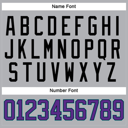 Custom Gray Purple Black-Teal Hockey Jersey - Sky-Custom