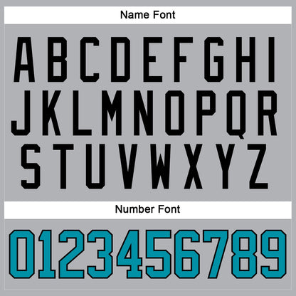 Custom Gray Teal-Black Hockey Jersey - Sky-Custom